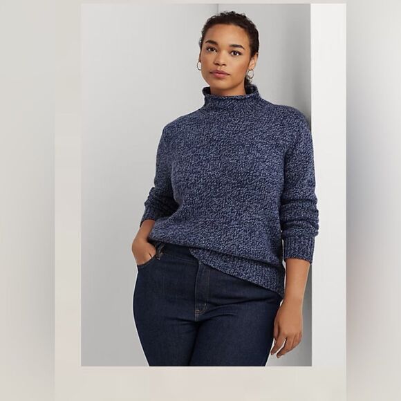 Lauren Ralph Lauren wool blend funnel neck sweater - Picture 7 of 8